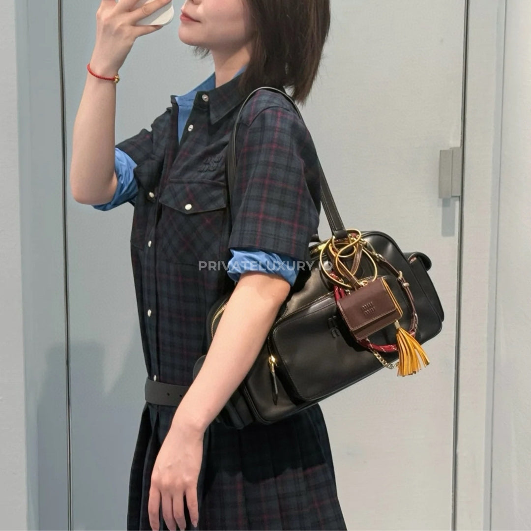 Pocket Nappa Leather Top-Handle Bag