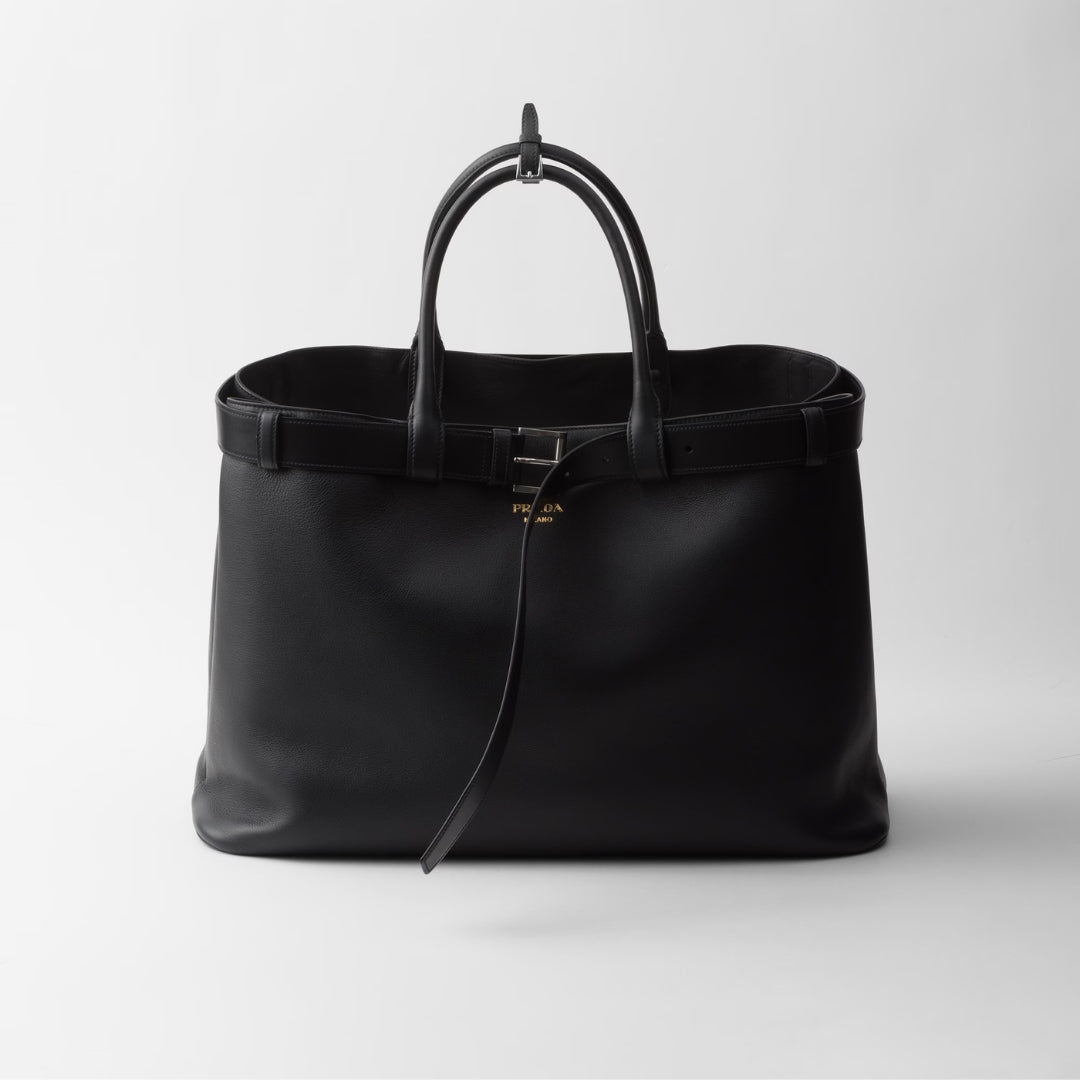 Prada Buckle Nappa Leather Bag with Belt