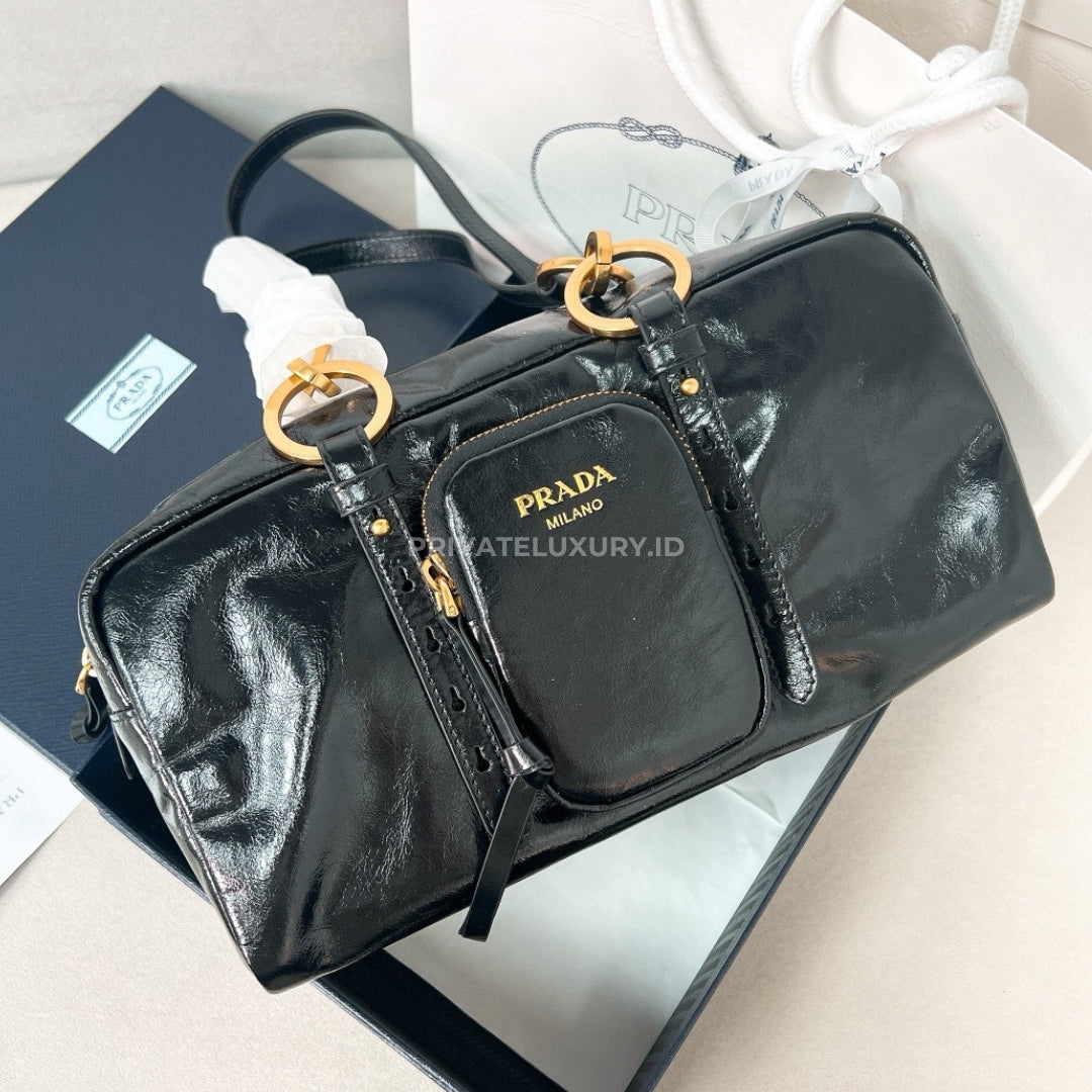 Prada Dangle Medium Leather Top-Handle Bag