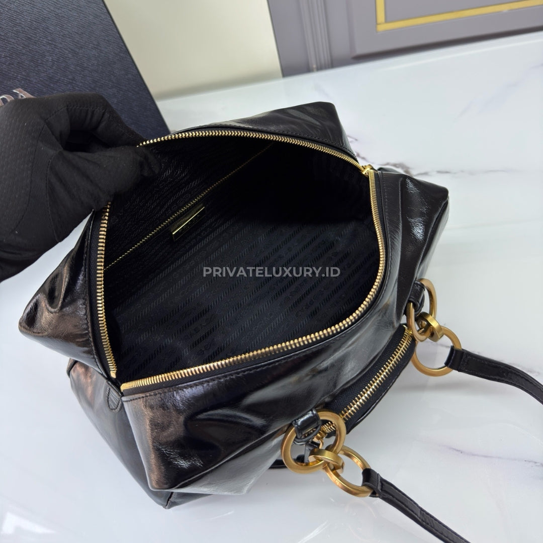 Prada Dangle Medium Leather Top-Handle Bag