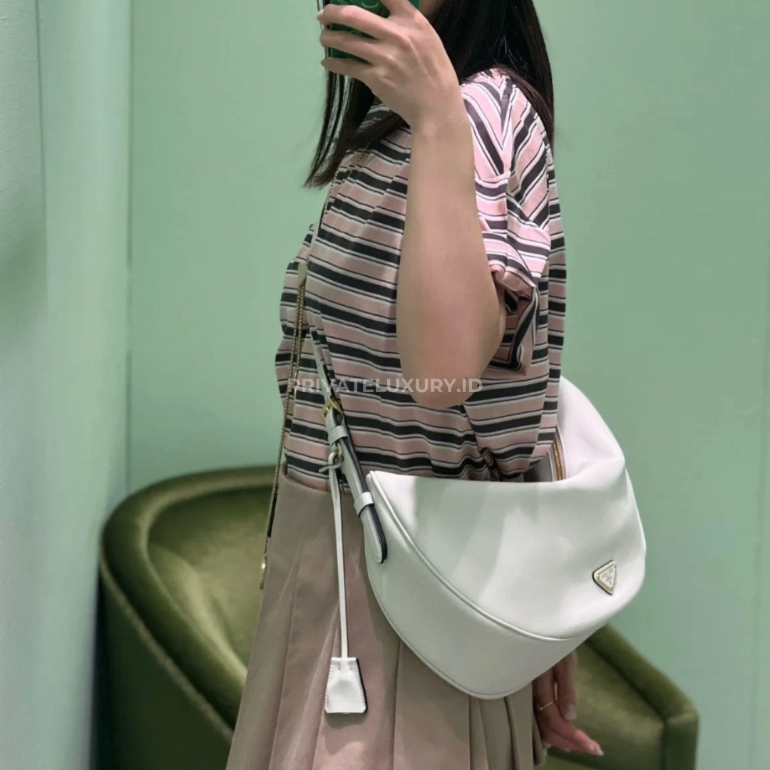 Demi-Lune Large Leather Shoulder Bag