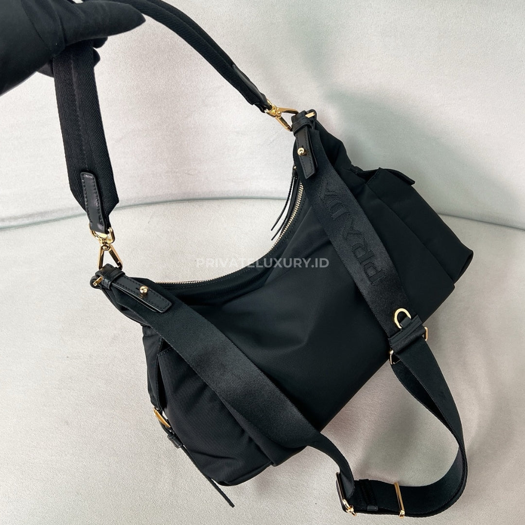 Explore Large Re-Nylon and Leather Bag
