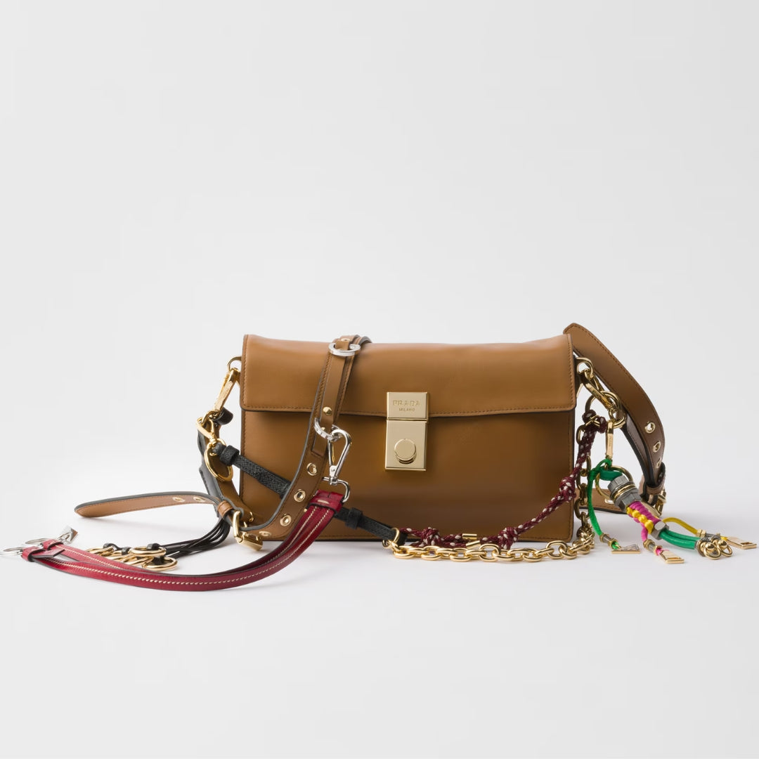 Soft Sound Small Leather Shoulder Bag With Charms