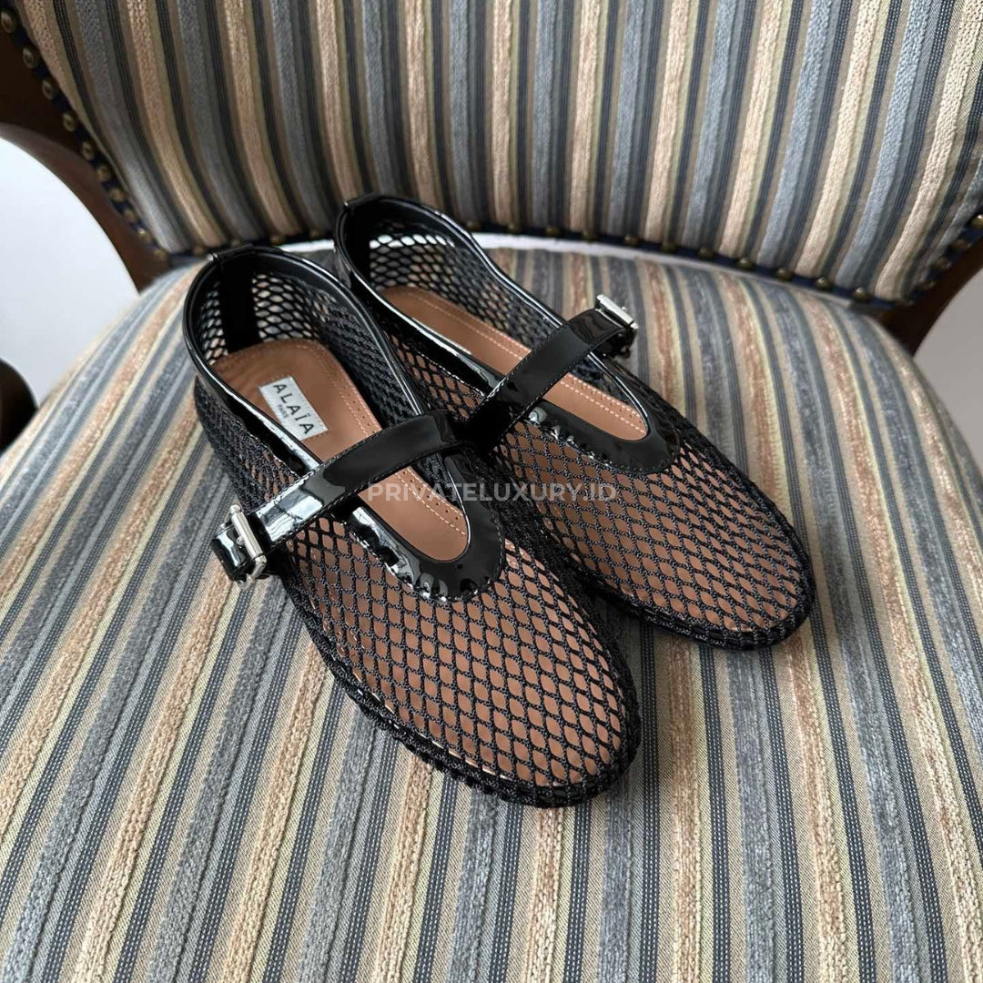 Ballet Flats In Fishnet