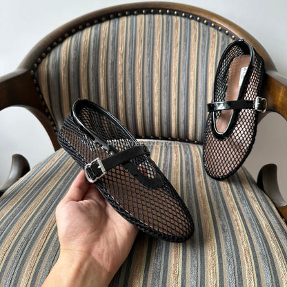 Ballet Flats In Fishnet