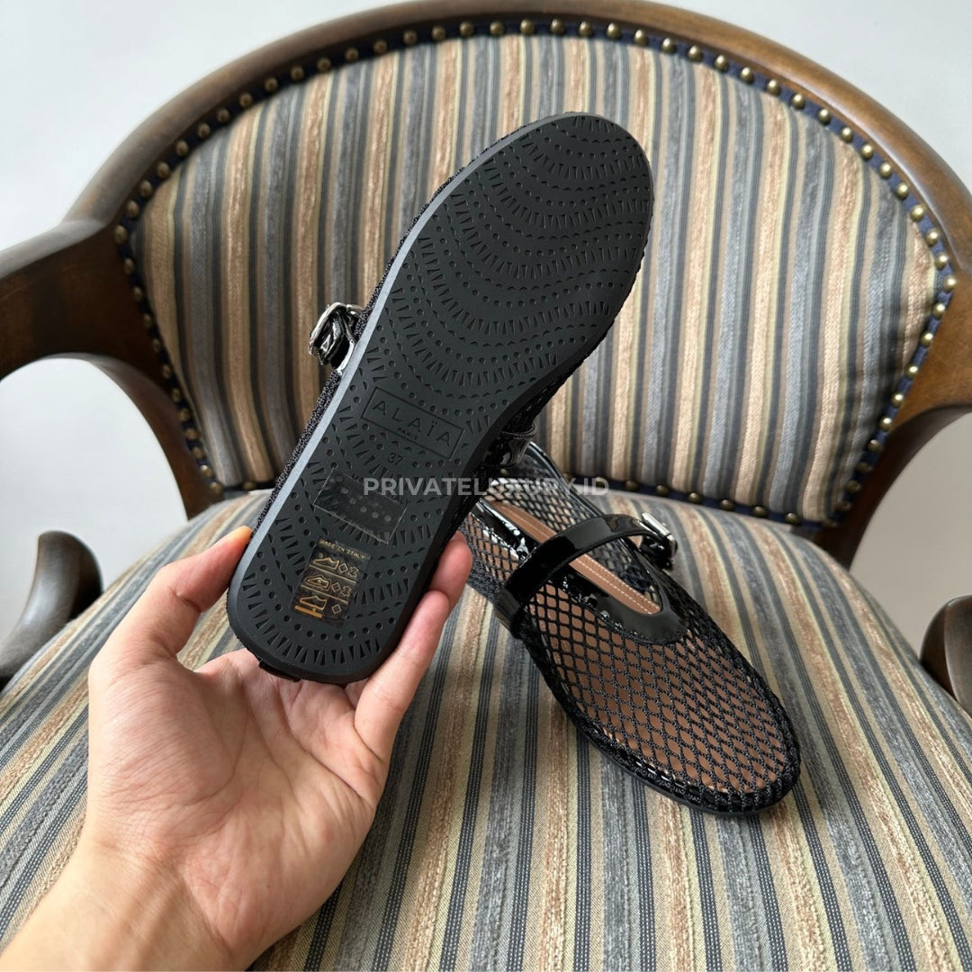 Ballet Flats In Fishnet