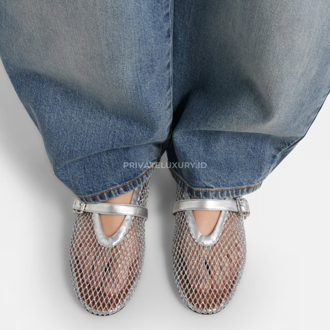Ballet Flats In Fishnet