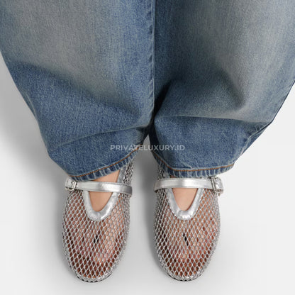 Ballet Flats In Fishnet
