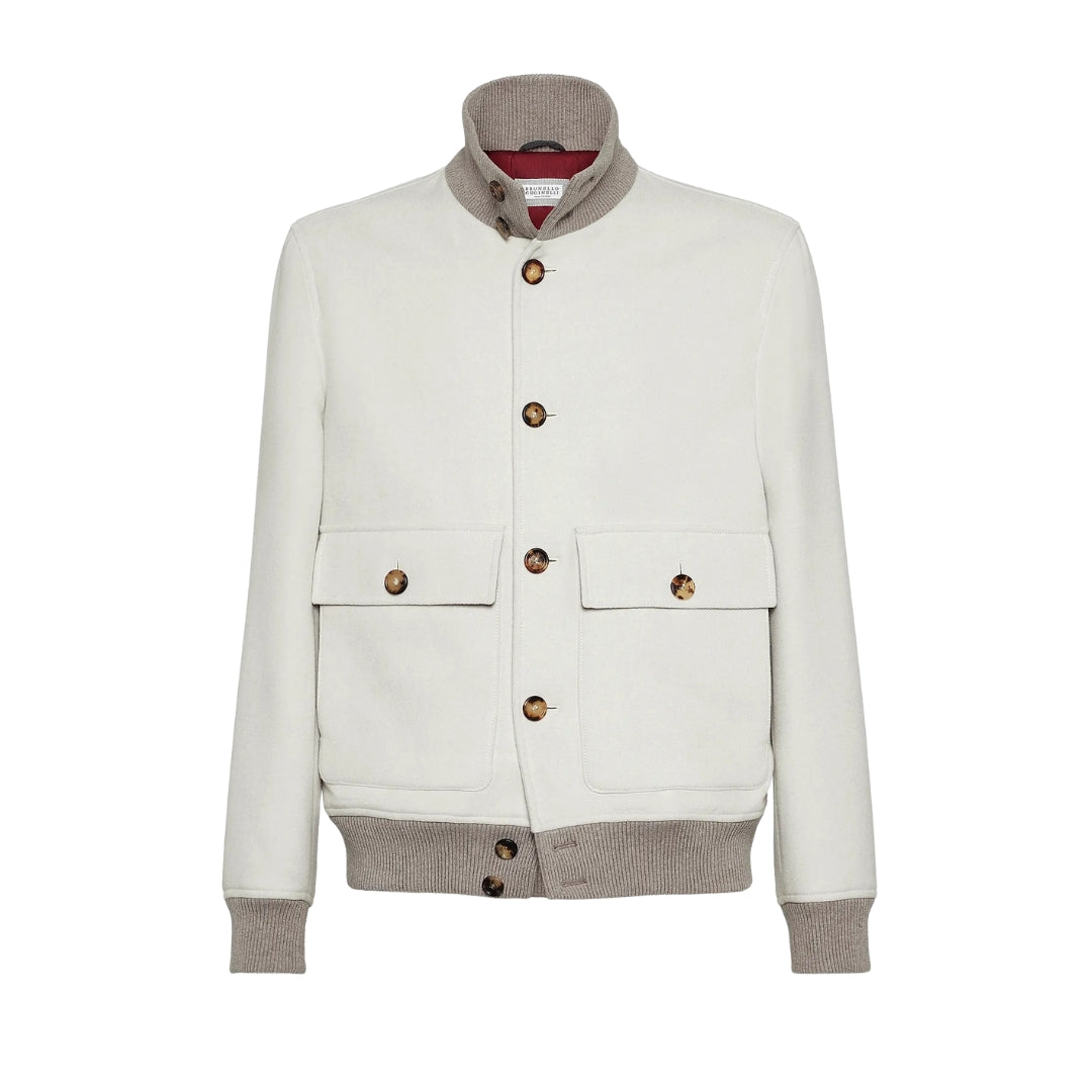 Wool Flannel Double Cloth Bomber Jacket