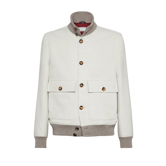 Wool Flannel Double Cloth Bomber Jacket