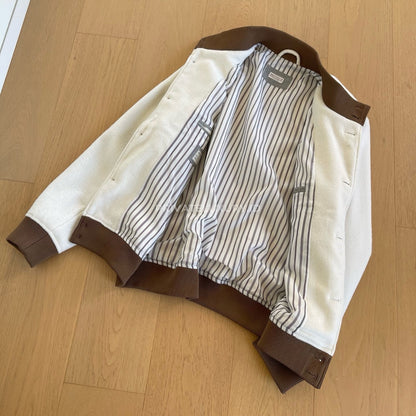 Wool Flannel Double Cloth Bomber Jacket