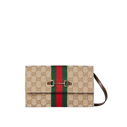 Horsebit Web Wallet with Strap