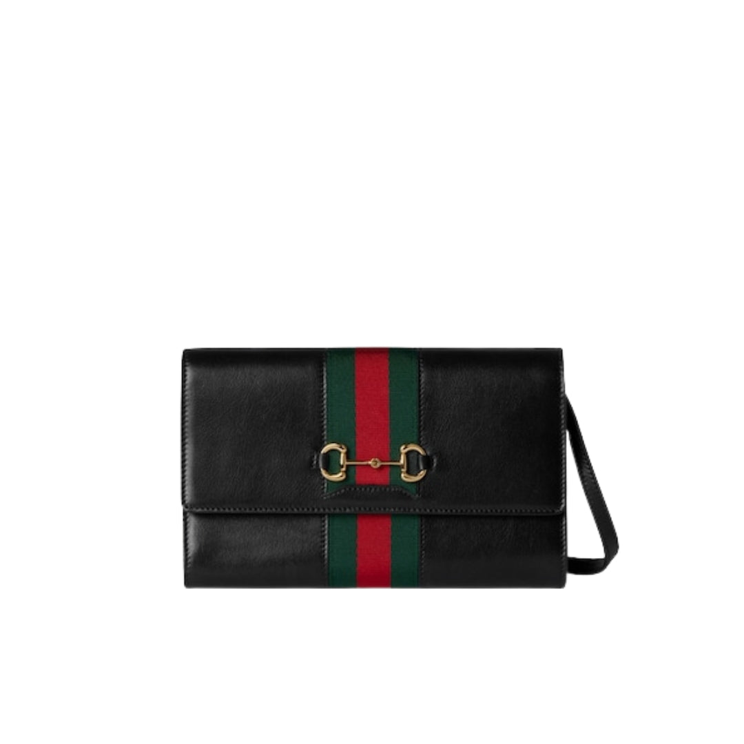 Horsebit Web Wallet with Strap