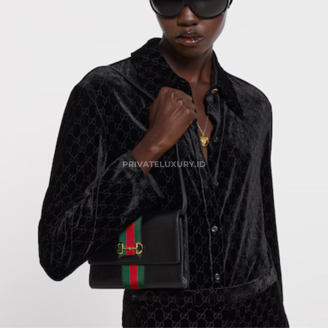 Horsebit Web Wallet with Strap