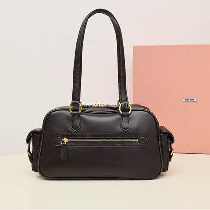 Pocket Nappa Leather Top-Handle Bag