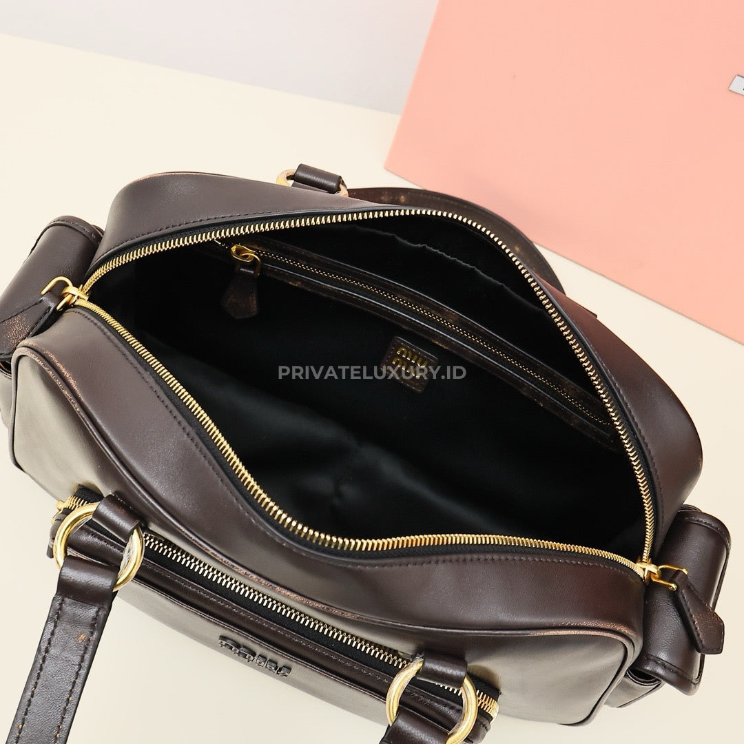 Pocket Nappa Leather Top-Handle Bag