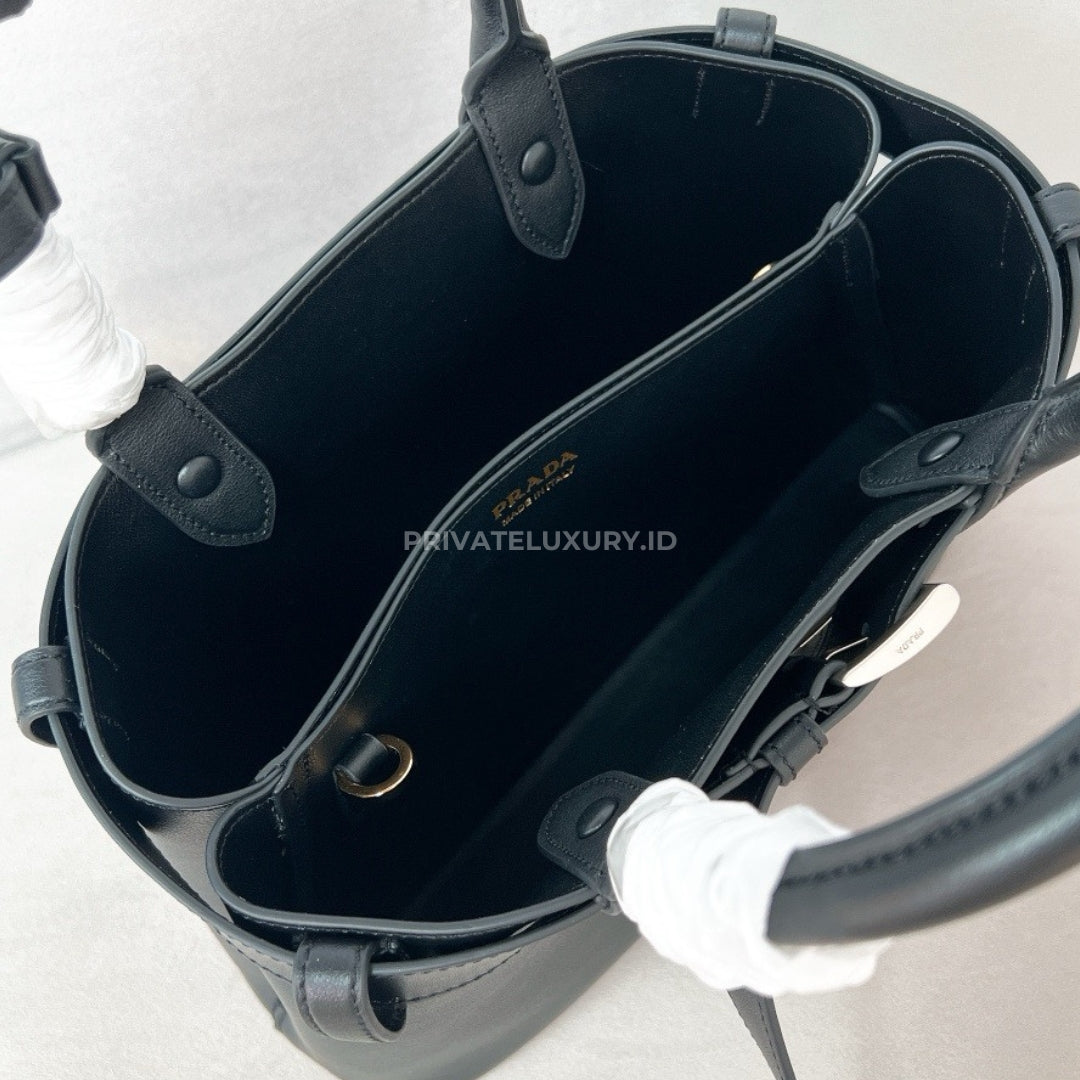 Prada Buckle Small Leather Handbag With Belt