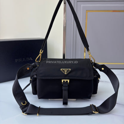 Prada Explore Medium Re-Nylon Shoulder Bag with Flap
