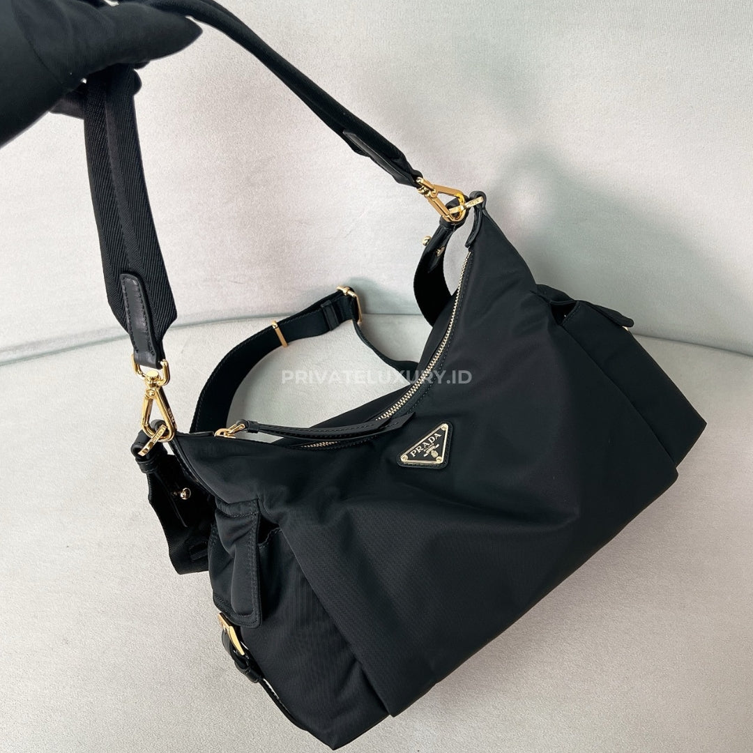 Explore Large Re-Nylon and Leather Bag