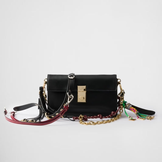 Soft Sound Small Leather Shoulder Bag With Charms